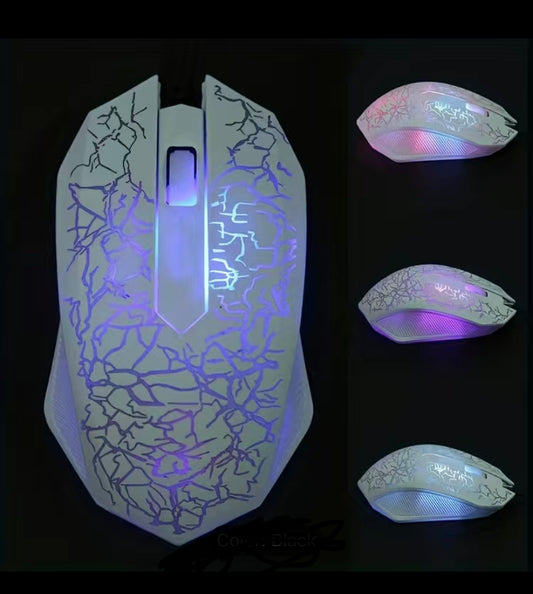 Colorful Illuminated USB Gaming Mouse - 3-Button Computer Accessories for Maximum Performance